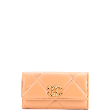 Chanel 19 Flap Wallet Quilted Lambskin Long