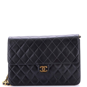 Chanel Vintage Clutch with Chain Quilted Leather Medium