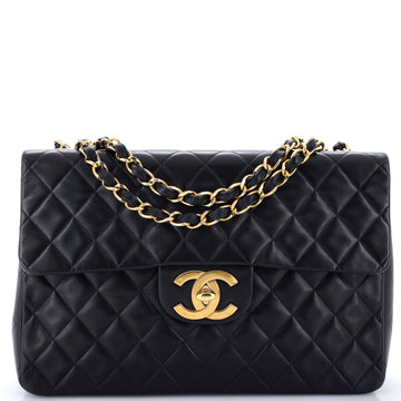 Chanel Vintage Classic Single Flap Bag Quilted Lambskin Maxi