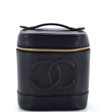 Chanel Vintage Timeless Cosmetic Case Caviar Tall