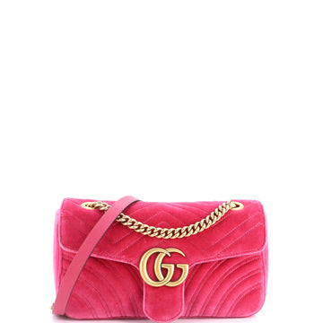 Gucci GG Marmont Flap Bag Matelasse Velvet Small
