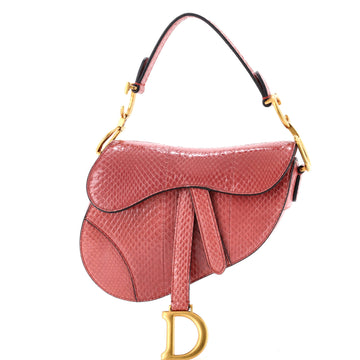 Christian Dior Saddle Handbag Python Mini