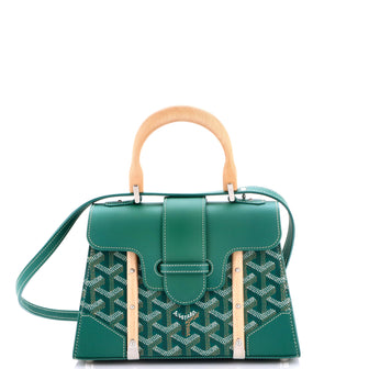 Goyard Structured Saigon Top Handle Bag Coated Canvas with Leather Mini