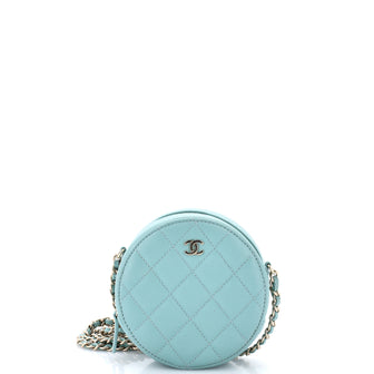 Chanel Round Clutch with Chain Quilted Caviar Mini