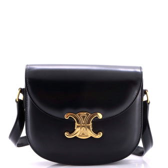 Celine Triomphe Besace Clea Flap Bag Leather