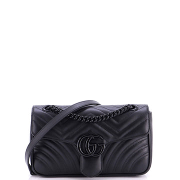 Gucci GG Marmont Monochrome Flap Bag Matelasse Leather Small