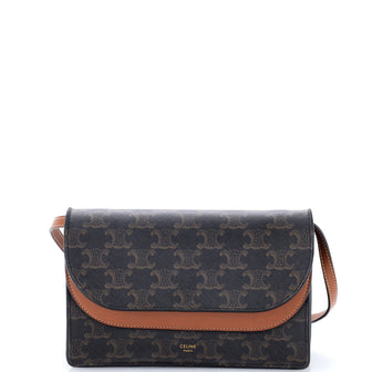 Celine Wallet on Strap Triomphe Coated Canvas