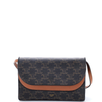 Celine Wallet on Strap Triomphe Coated Canvas