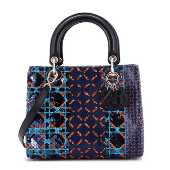 Christian Dior Lady Dior Bag Sequin Jacquard Medium