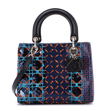 Christian Dior Lady Dior Bag Sequin Jacquard Medium