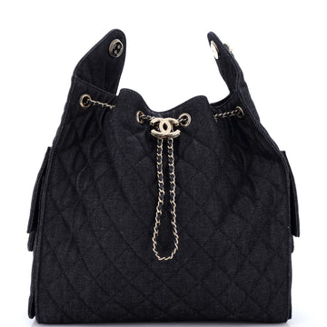 Chanel 25 Hobo Bag Quilted Denim Medium