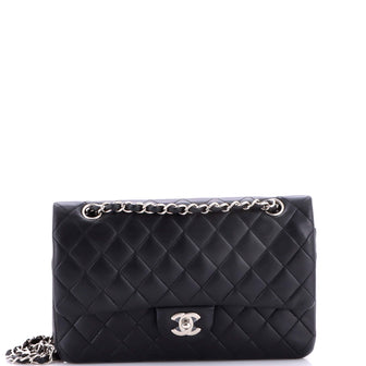 Chanel Vintage Classic Double Flap Bag Quilted Lambskin Medium