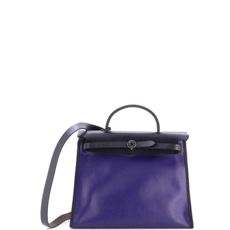 Hermes Herbag Zip Berline Vache Canvas and Leather 31