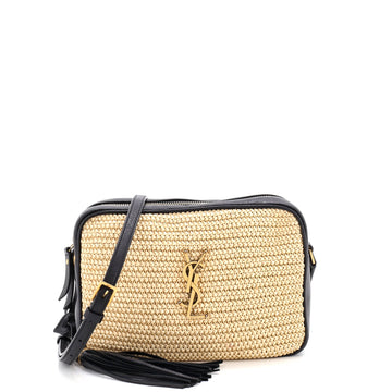 Saint Laurent Lou Camera Bag Woven Raffia Small