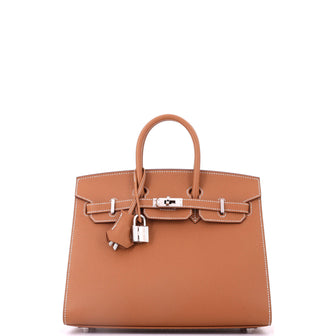 Hermes Birkin Sellier Bag Brown Epsom with Palladium Hardware 25