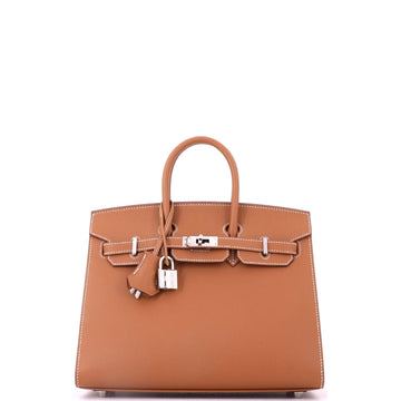 Hermes Birkin Sellier Bag Brown Epsom with Palladium Hardware 25