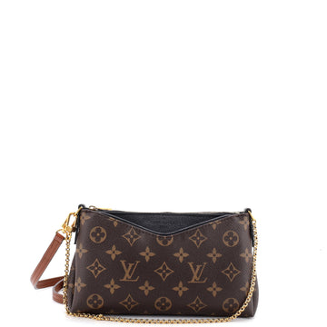 Louis Vuitton Pallas Clutch Monogram Canvas with Leather
