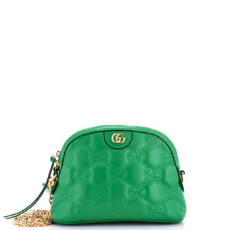 Gucci Dome Chain Zip Shoulder Bag GG Matelasse Leather Small