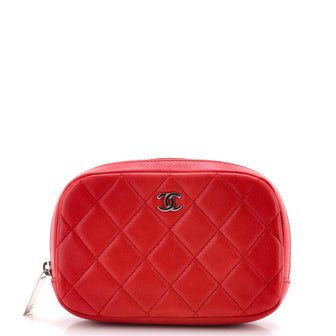 Chanel Curvy Cosmetic Pouch Quilted Lambskin Small