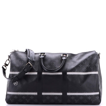 Louis Vuitton Keepall Bandouliere Bag Limited Edition Fujiwara Monogram Eclipse Canvas 55