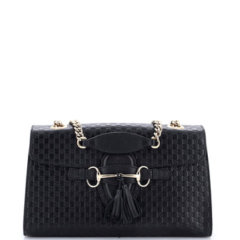 Gucci Emily Chain Flap Bag Microguccissima Leather Medium
