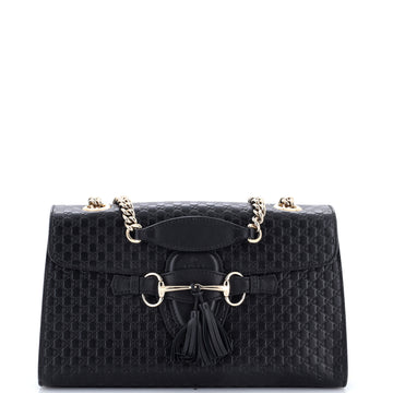 Gucci Emily Chain Flap Bag Microguccissima Leather Medium