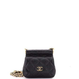 Chanel Bar Clutch on Chain Quilted Caviar Mini