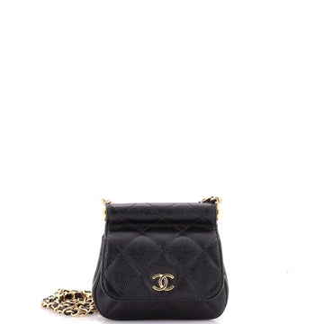 Chanel Bar Clutch on Chain Quilted Caviar Mini