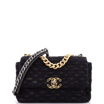 Chanel 19 Flap Bag Quilted Tweed and Ribbon Medium