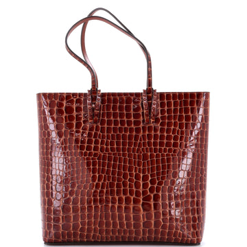 Christian Louboutin Cabata North South Zipped Tote Crocodile Embossed Leather