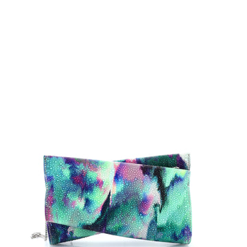 Christian Louboutin Loubitwist Clutch On Chain Crystal Embellished Suede Small