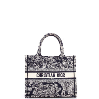 Christian Dior Book Tote Embroidered Canvas Small