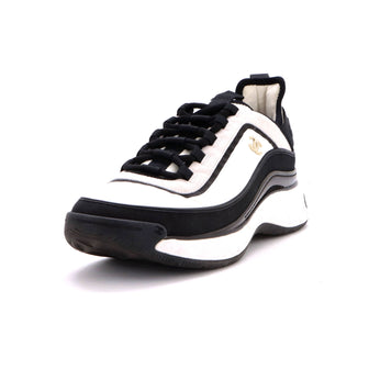 Chanel Men's CC Cap Toe Logo Sneakers Suede and Mixed Fibers