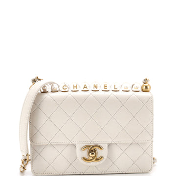 Chanel Chic Pearls Flap Bag Quilted Goatskin with Acrylic Beads Small