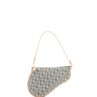 Christian Dior Vintage Saddle Bag Diorissimo Canvas Mini