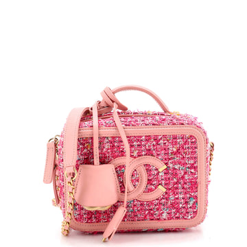 Chanel Filigree Vanity Case Quilted Tweed Small