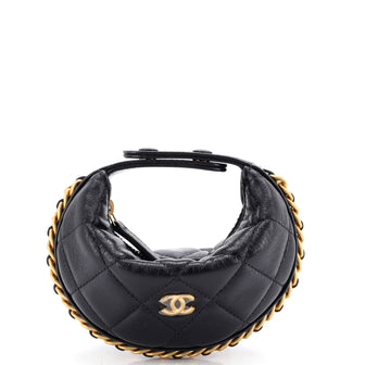 Chanel Chain Around Hobo Pouch Quilted Lambskin Extra Mini