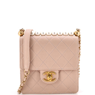 Chanel Chic Pearls Flap Bag Quilted Lambskin Mini