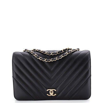 Chanel Statement Flap Bag Chevron Calfskin Medium