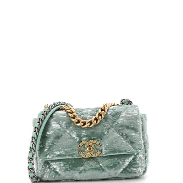 Chanel 19 Flap Bag Quilted Sequins Medium