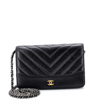 Chanel Gabrielle Wallet on Chain Chevron Aged Calfskin