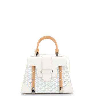 Goyard Saigon Top Handle Bag Coated Canvas with Leather PM