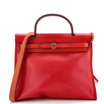 Hermes Herbag Zip Berline Vache Canvas and Leather 31