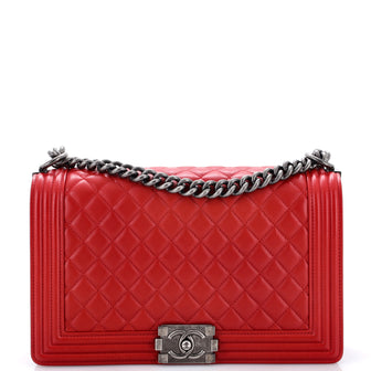 Chanel Boy Flap Bag Quilted Lambskin New Medium