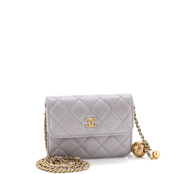 Chanel Pearl Crush Flap Clutch with Chain Quilted Lambskin Mini