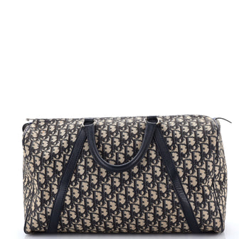 Christian Dior Vintage Trotter Boston Bag Diorissimo Canvas Large