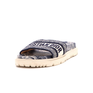 Christian Dior Women's Dway Slide Sandals Embroidered Canvas and Rubber