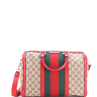 Gucci Vintage Web Boston Bag GG Canvas Medium