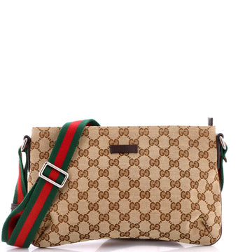Gucci Web Strap Messenger Bag GG Canvas Small