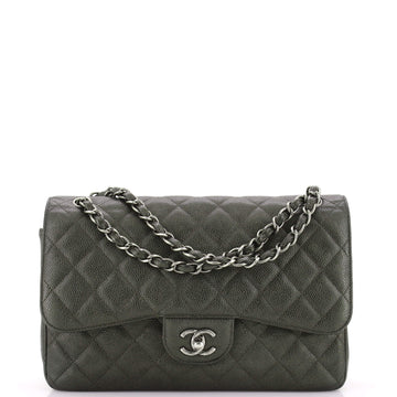 Chanel Classic Double Flap Bag Quilted Caviar Jumbo